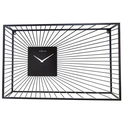 NeXtime - Grote Wandklok 70x45x15cm-Stil-Zwart-Metaal-NeXtime "Vasco"