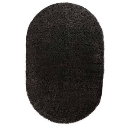 Tapeso Ovaal hoogpolig vloerkleed - Cozy Shaggy - donker - Grijs