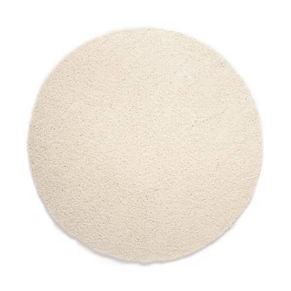 Tapeso Rond hoogpolig vloerkleed shaggy Trend effen - ivoor - 120 cm Wit