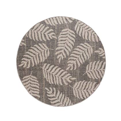Rond buitenkleed palmbladeren Sunny - donkergrijs 80 cm rond