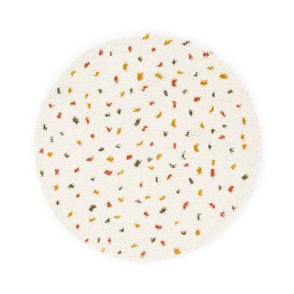 Boho&me Rond hoogpolig vloerkleed stippen Artisan - wit|multi - 160 cm Multicolor