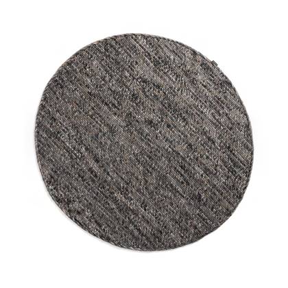 Nordic Weavers Rond wollen vloerkleed Lett - grijs|bruin - 300 cm rond