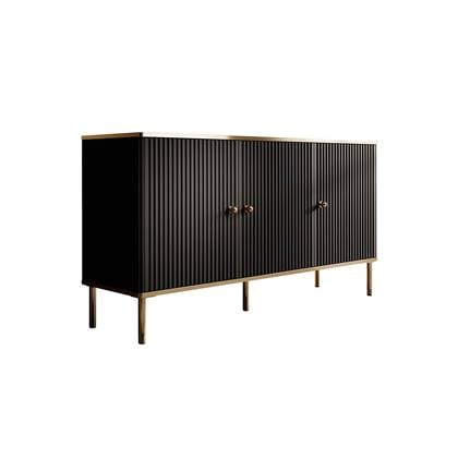 Meubella Dressoir Vanty - Zwart - 140 cm