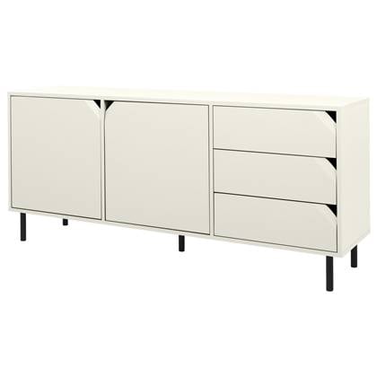 Tenzo Corner Dressoir 2-Deuren 3-Lades Katoen Wit