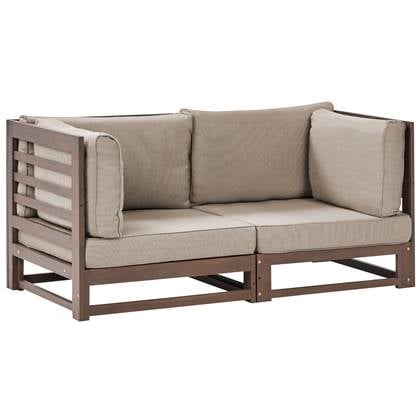 Beliani - TRANI - Tuinbank - Donkere houtkleur - Acaciahout Bruin