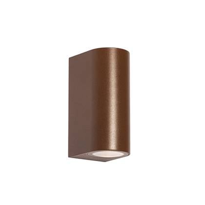 QAZQA Buiten wandlamp roestbruin kunststof ovaal 2-lichts - Baleno
