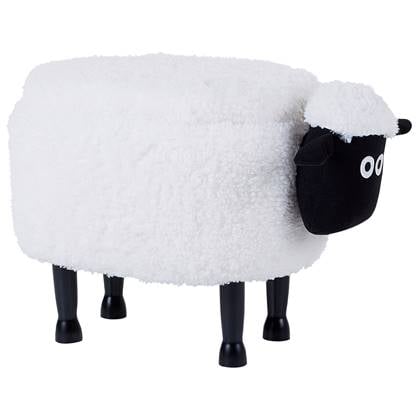 Beliani - SHEEP - Poef - Wit - Polyester