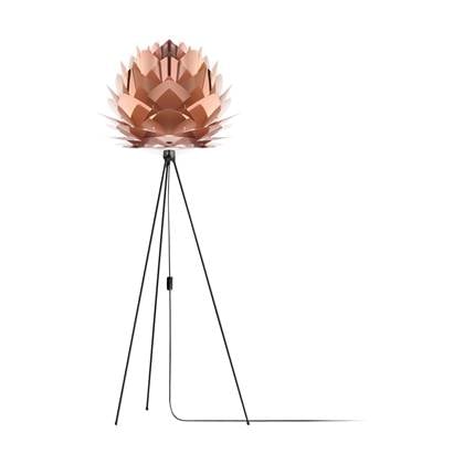 Umage Silvia Medium vloerlamp copper - met tripod zwart - Ø 50 cm