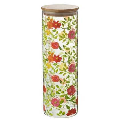 J-Line Voorraadpot Bloemen Glas Mix Large