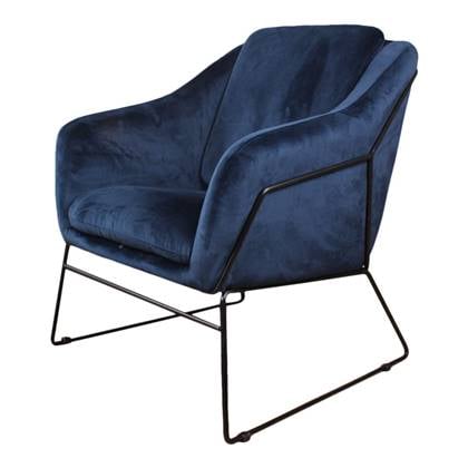 DS4U Antonio fauteuil velvet donkerblauw