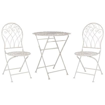 Beliani - STIFFE - Bistro set - Wit - IJzer