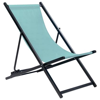 Beliani - LOCRI II - Ligstoel - Turquoise - Synthetisch materiaal Blauw