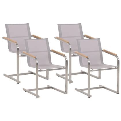 Beliani - COSOLETO - Tuinstoel set van 4 - Beige - Polyester