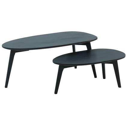 Sky Style Mumbai Massief Mango Hout Salontafel Set Zwart