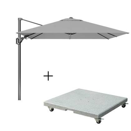 Platinum Voyager T² zweefparasol 270x270cm | Light Grey + Premium