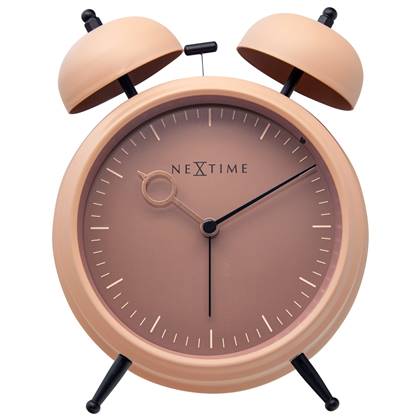 NeXtime  Tafel Wekker 15x18x7cm - Stil - licht functie - Perzik -