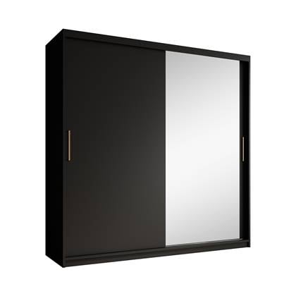 Meubella Kledingkast Mandalin Zwart 200 cm Met spiegel