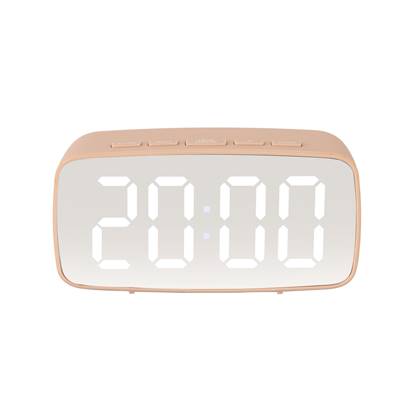 Karlsson - Alarm clock Silver Mirror LED oval faded pink Roze