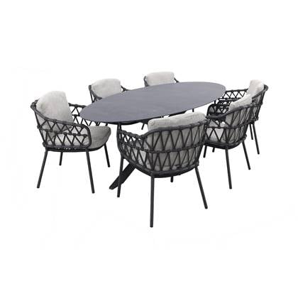 4 Seasons Outdoor 4SO Calpi|Privada 240x107 - Ovale tuinset - 7-delig