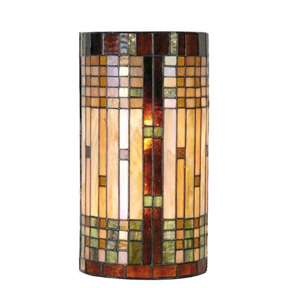 Clayre & Eef Tiffany wandlamp cilinder compleet Armadillo serie