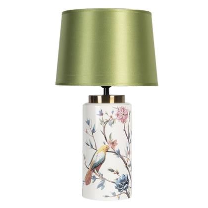 Clayre & Eef Tafellamp Ø 28x50 cm E27|max 1x60W Groen Keramiek Rond