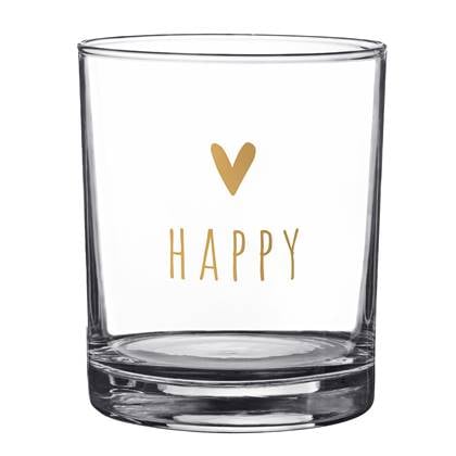 Clayre & Eef Waterglas 230 ml Glas Hart Happy Drinkbeker