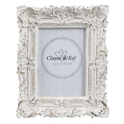 Clayre & Eef Fotolijst 6x9 cm Wit Kunststof