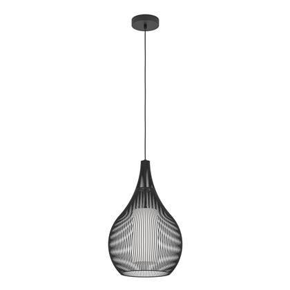 EGLO Razoni 1 Hanglamp - E27 - Ø 42,5 cm - Zwart|Wit - Staal|Glas