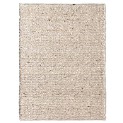 Tapeso Wollen vloerkleed - Bokn crème| - 70x130 cm Beige