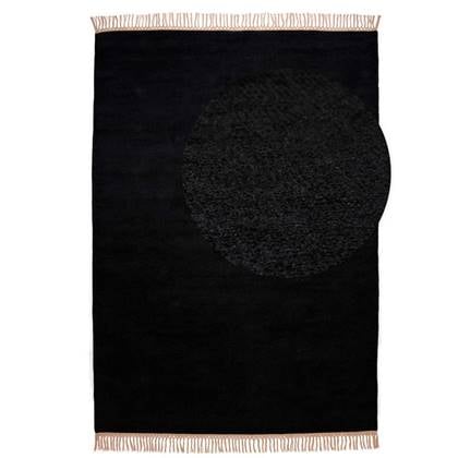 Tapeso Viscose vloerkleed - Gem zwart - 160x230 cm