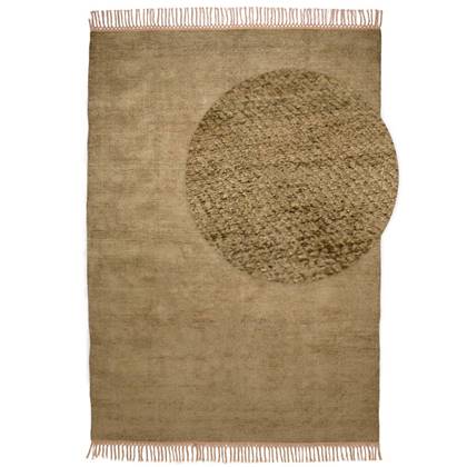 Tapeso Viscose vloerkleed - Gem olijf - 120x170 cm Groen