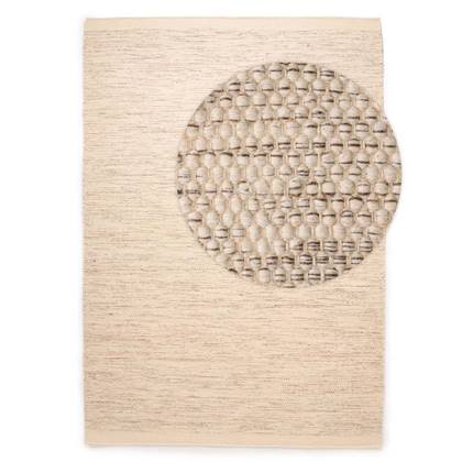 Wollen vloerkleed - Ulstein wit/grijs 240x340 cm