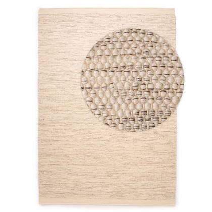 Nordic Weavers Wollen vloerkleed - Ulstein wit| - 140x200 cm Grijs
