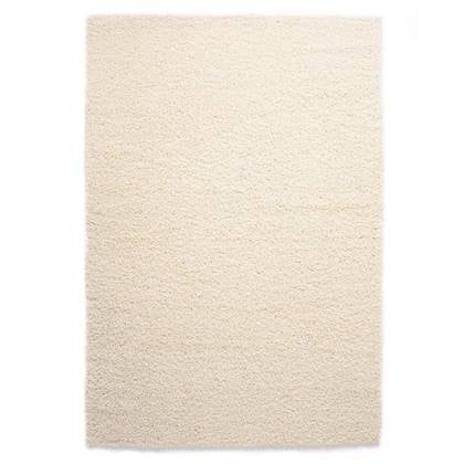 Tapeso Hoogpolig vloerkleed shaggy Trend effen - ivoor - 80x150 cm Wit