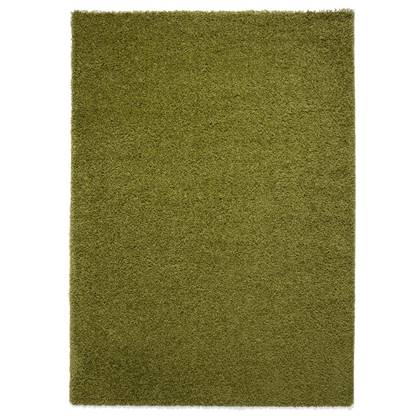 Tapeso Hoogpolig vloerkleed shaggy Trend effen - groen - 60x110 cm