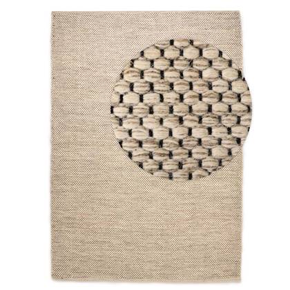 Nordic Weavers Wollen vloerkleed - Odda wit|taupe - 240x340 cm