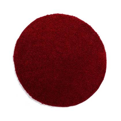 Tapeso Hoogpolig vloerkleed shaggy Trend effen rond - rood - 80 cm