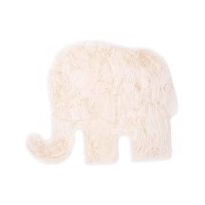 Tapeso Kindervloerkleed Olifant - Fluffy - 80x100 cm Crème