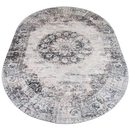 Veer Carpets - Vloerkleed Viola Antraciet - Ovaal 200 x 290 cm