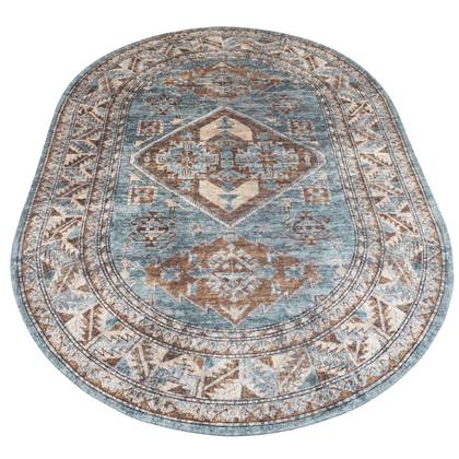 Veer Carpets - Vloerkleed Laria Blue 3 - Ovaal 200 x 290 cm