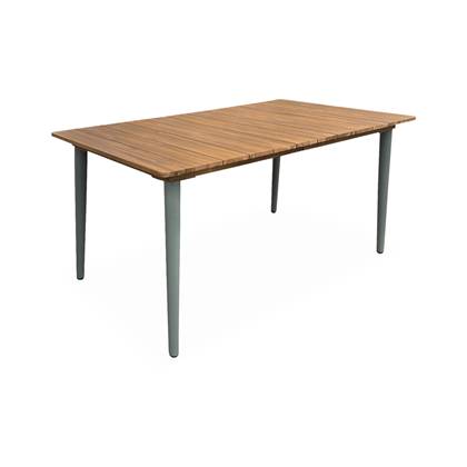 sweeek - Houten en metalen tuintafel, 150 cm