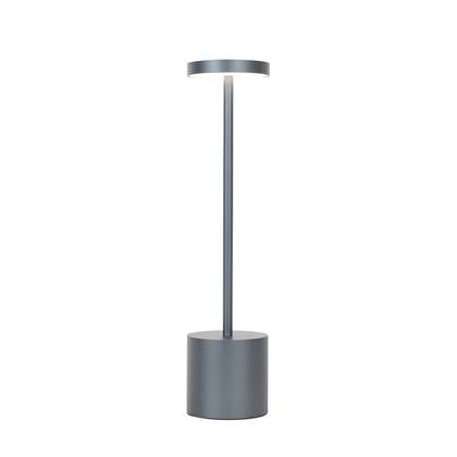 QAZQA Buiten tafellamp grijs incl. LED met touch dimmer oplaadbaar - afbeelding
