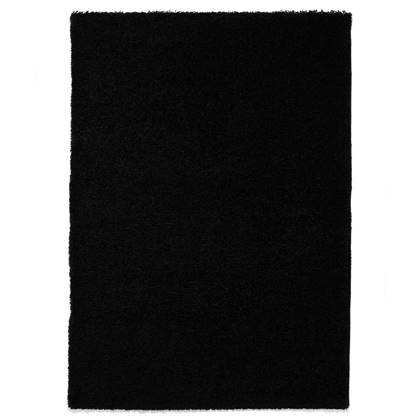 Hoogpolig vloerkleed shaggy Trend effen - zwart 60x110 cm