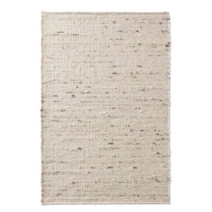 Tapeso Wollen loper handweef Oslo - crème|grijs - 70x240 cm Grijs, Crème