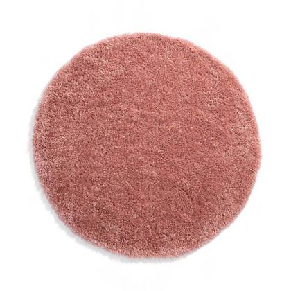 Tapeso Rond hoogpolig vloerkleed - Cozy Shaggy - roze - 160 cm rond