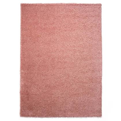 Tapeso Hoogpolig vloerkleed shaggy Trend effen - roze - 60x110 cm