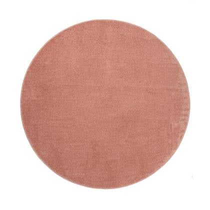 Tapeso Rond vloerkleed Fine - roze - 160 cm rond