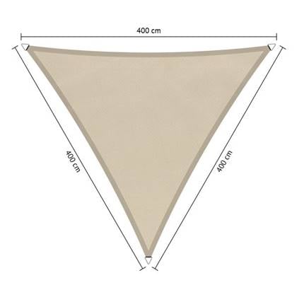 Shadow Comfort® Gelijkzijdige driehoek schaduwdoeken waterafstotend - UV Bestendig - Zonnedoek - 400 x 400 x 400 CM - Island White