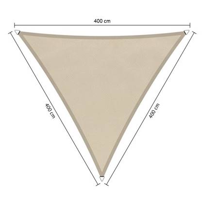 Shadow Comfort® Gelijkzijdige driehoek schaduwdoeken waterafstotend - UV Bestendig - Zonnedoek - 400 x 400 x 400 CM - Island White