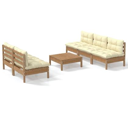 vidaXL-6-delige-Loungeset-met-crèmekleurige-kussens-grenenhout